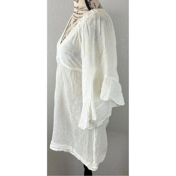 Eberjey 100% Cotyon White Tunic Blouse, size Small - Picture 4 of 9